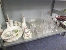 QUANTITY OF CUT GLASS TUMBLERS, WINES ETC....