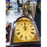 FRENCH INSPIRED MODERN TABLE CLOCK OF A LADY AND CLOWN AGAINST A MIRROR BACK SIDEBOARD, MARKED TO