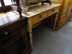A PINE WASHSTAND WITH TWO DRAWERS