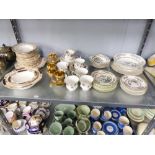 'ENOCH WEDGWOOD' TREE PATTERN PLATES, BOWLS, ROYAL ALBERT 'SWEET VIOLETS', CUPS, SAUCERS, PENDANT