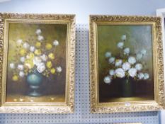 UNATTRIBUTED (TWENTIETH/ TWENTY FIRST CENTURY) PAIR OF OIL PAINTINGS ON BOARD Still life studies-