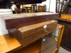 TWO LARGE WOODEN CUTLERY BOXES