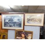 A PHOTOGRAVURE 'RORKE'S DRIFT' AND A COLOUR PRINT 'BATTLE SCENE'