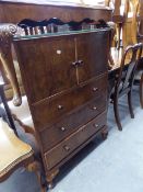 A 1930's WALNUTWOOD TALLBOY CHEST/CABINET