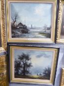 UNATTRIBUTED (TWENTIETH/ TWENTY FIRST CENTURY) PAIR OF OIL PAINTINGS ON CANVAS Riverscape with