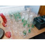 A QUANTITY OF GLASSWARE'S TO INCLUDE; A PAIR OF ETCHED BRANDY BALLOONS 'R.A.F.A.' TUMBLERS, TANKARD,