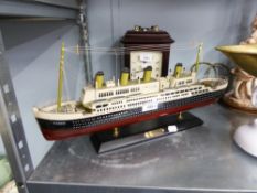 A PAINTED WOOD MODEL OF THE 'TITANIC'