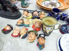 COLLECTION OF 'BOSSONS OF CONGLETON' BUST POTTERY WALL PLAQUES, TWELVE TO INCLUDE MR PICKWICK,