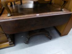A REGENCY MAHOGANY PEMBROKE TABLE, THE SOLID TOP HAVING CANTED CORNERS OVER SINGLE END DRAWER,
