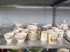 COLCLOUGH BONE CHINA PART TEA SERVICE OF 37 PIECES AND SEVEN COMMEMORATIVE MUGS, KING EDWARD VIII