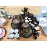 AN APPROX 68 PIECE MODERN DENBY OVEN TO TABLE WARE DINNER, TEA AND COFFEE SERVICE