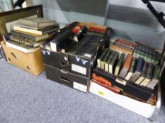 FIVE BOXES OF BOOKS, VARIOUS AUTHORS SUNDRY WORKS, SOME DECORATIVE BINDINGS, CLASSIC LITERATURE;