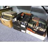 FIVE BOXES OF BOOKS, VARIOUS AUTHORS SUNDRY WORKS, SOME DECORATIVE BINDINGS, CLASSIC LITERATURE;