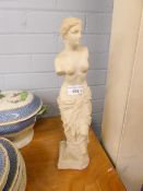 AFTER THE ANTIQUE, RECONSTITUTED MARBLE FIGURE OF VENUS DE MILO, INDISTINCTLY SIGNED AND MARKED '