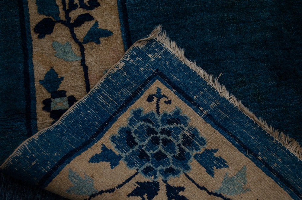 PROBABLY LATE NINETEENTH CENTURY CHINESE CARPET, with circular centre medallion and six scattered - Image 2 of 4