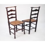 NEAR MATCHING SET OF SIX NINETEENTH CENTURY ELM AND FRUITWOOD MACCLESFIELD LADDERBACK SINGLE