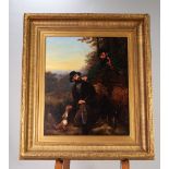 JOHN FAED R.S.A. (1819-1902) OIL PAINTING ON CANVAS, 'Rival Poachers' gamekeeper at