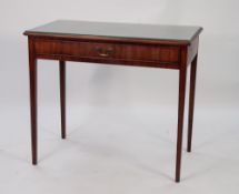 EARLY NINETEENTH CENTURY MAHOGANY SIDE TABLE, the moulded oblong top above a cockbeaded frieze