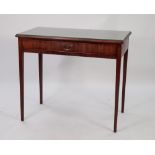 EARLY NINETEENTH CENTURY MAHOGANY SIDE TABLE, the moulded oblong top above a cockbeaded frieze