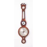 LATE NINETEENTH CENTURY ROSEWOOD CASED BANJO BAROMETER, of typical form, the 8" dial housed in a