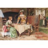 F. SYDNEY MUSCHAMP R.B.A. (fl. 1870 - 1903) WATERCOLOUR DRAWING 'The Elopement' Signed lower