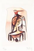 WILFREDO LAM (CUBAN 1902- 1982) ARTIST SIGNED COLOURED LITHOGRAPHIC PRINT No 10/500 with 'Ministerio