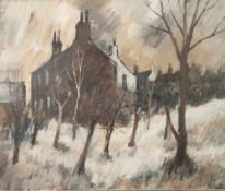 DURKIN (Modern) OIL PAINTING ON CANVAS A Northern village in winter Signed 'Durkin' lower right