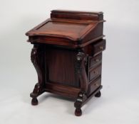 VICTORIAN STYLE MODERN REPRODUCTION MAHOGANY STAINED DAVENPORT DESK,