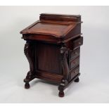 VICTORIAN STYLE MODERN REPRODUCTION MAHOGANY STAINED DAVENPORT DESK,