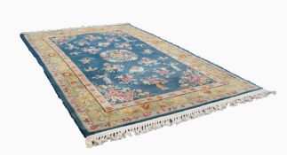 HAND MADE IN HONG KONG 100% VIRGIN WOOL PILE CHINESE CARPET, with embossed multi coloured circular