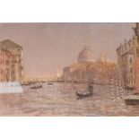 BRIAN LINDLEY (Modern) PASTEL DRAWING ON BUFF PAPER 'Grand Canal, Venice' Signed lower left,