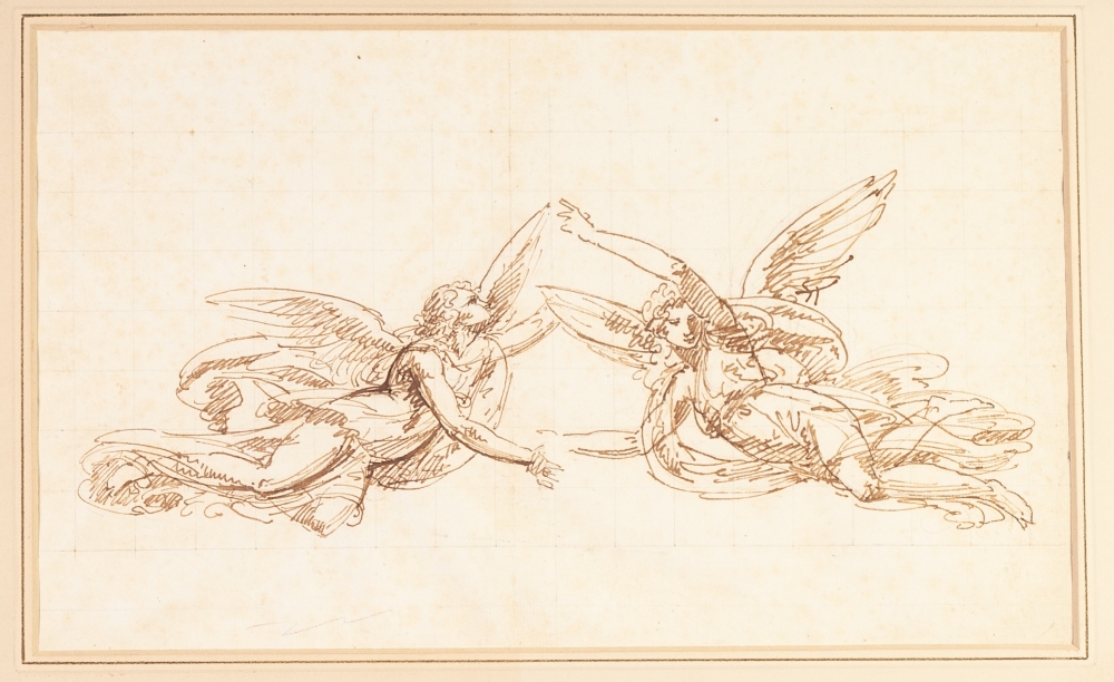 ITALIAN SCHOOL (18th CENTURY) PEN AND BROWN INK ON LAID PAPER, SQUARED FOR TRANSFER IN PENCIL A