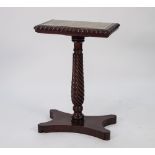 REGENCY CARVED ROSEWOOD AND MARBLE OCCASIONAL TABLE, the oblong top with gadrooned border and