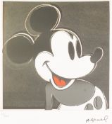 ANDY WARHOL (American 1928 - 1987) COLOURED LITHOGRAPHIC PRINT ON ARCHES PAPER 'Mickey Mouse' Signed