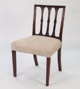 SET OF FIVE LATE 19th CENTURY GEORGIAN REVIVAL MAHOGANY DINING CHAIRS, the reeded rectangular