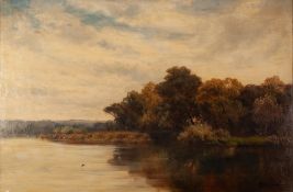 ALFRED DE BREANSKI SNR (1852 - 1928) OIL PAINTING ON CANVAS 'The Waterhen's Haunts, Penton Hook'