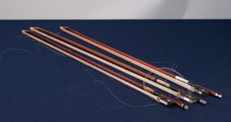 THREE VIOLIN BOWS (3)