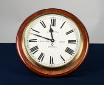 A.F. WILSON, LINCOLN, MODERN BATTERY POWERED REPRODUCTION WALL CLOCK, 13" (33cm) diameter