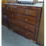 VICTORIAN MAHOGANY CHEST OF DRAWERS HAVING TWO SHORT OVER THREE LONG GRADUATED DRAWERS (A.F.)