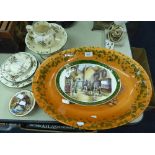 PAIR OF MODERN ITALIAN 'STOVIT' FOOD PLATTERS, A ROYAL FALCON OVAL WALL PLATE AND FOUR PALL MALL