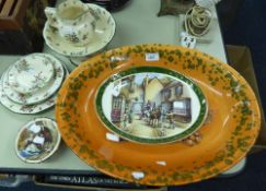 PAIR OF MODERN ITALIAN 'STOVIT' FOOD PLATTERS, A ROYAL FALCON OVAL WALL PLATE AND FOUR PALL MALL