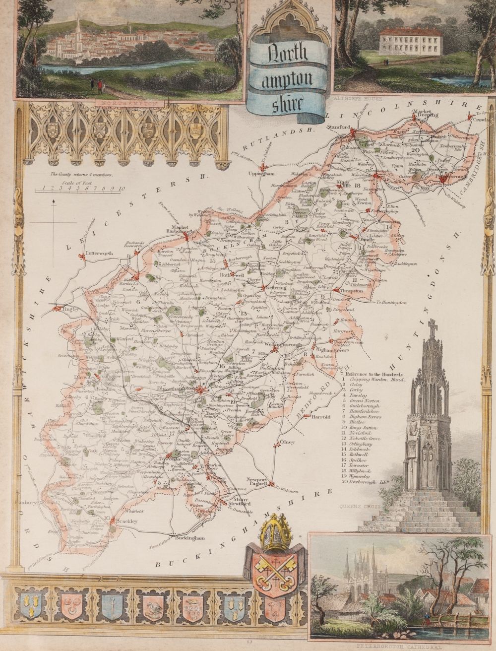 ANTIQUE HAND COLOURED MAP OF MONMOUTHSHIRE BY JOHN CARY, 10 ¼" x 8 ¼" (26cm x 21cm) AND EIGHT - Image 9 of 9