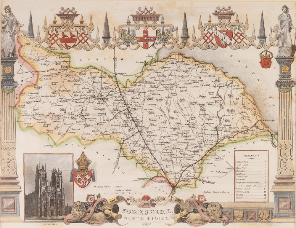 ANTIQUE HAND COLOURED MAP OF MONMOUTHSHIRE BY JOHN CARY, 10 ¼" x 8 ¼" (26cm x 21cm) AND EIGHT - Image 4 of 9