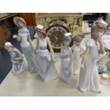 SIX NAO FIGURES, WOMAN WITH TEDDY AND FIVE OTHER FEMALE FIGURES (6)