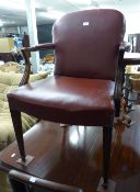 REPRODUCTION ARMCHAIR WITH PAD BACK, SEAT AND ARMS ON SQUARE FLUTED SUPPORTS