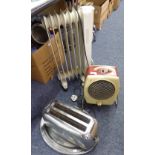 PIFCO ELECTRIC OIL FILLED COLUMN RADIATOR, A LARGE STAINLESS STEEL TOASTER AND TWO CAVALIER