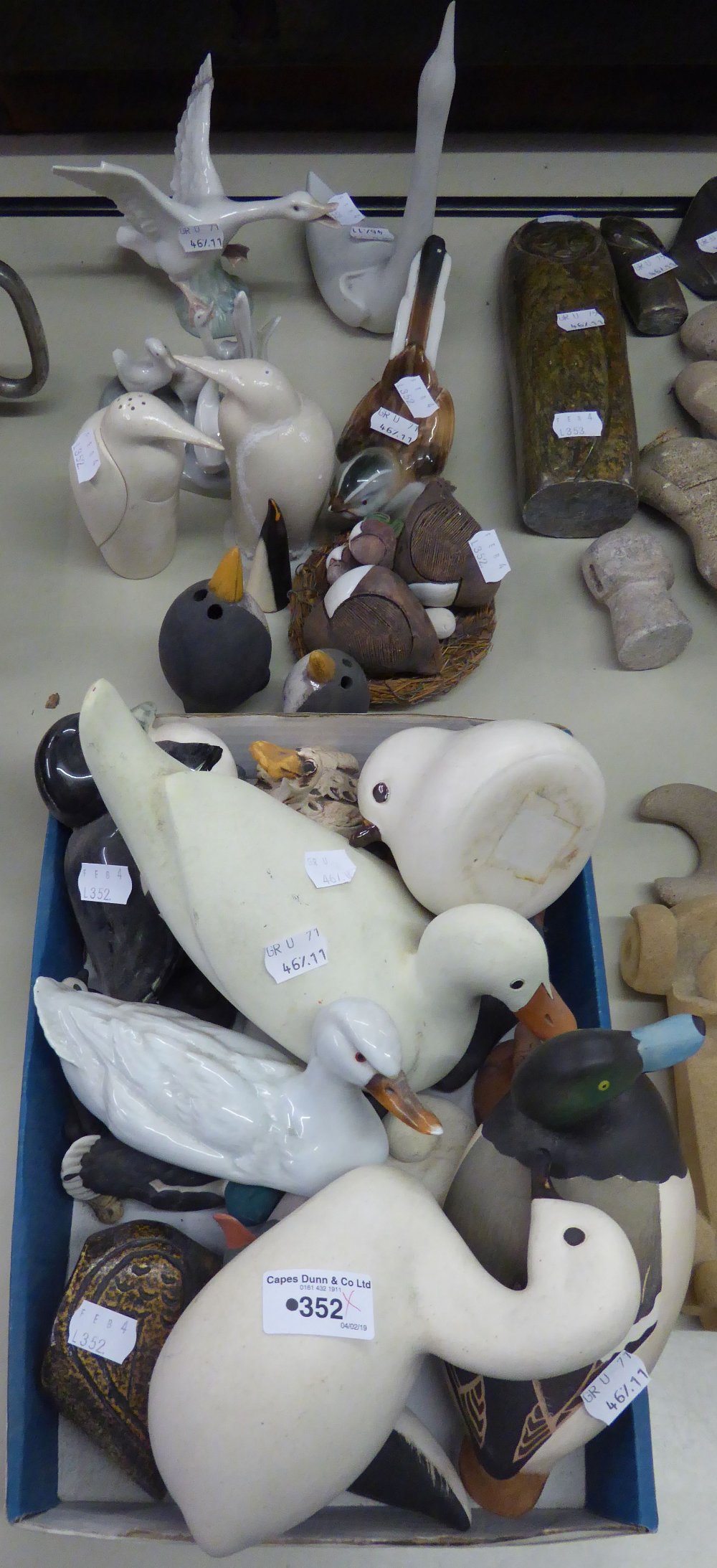 LLADRO MODEL OF A GOOSE TAKING FLIGHT, a/f, NAO MODEL OF THREE GEESE, AND A COLLECTION OF BIRD