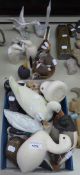 LLADRO MODEL OF A GOOSE TAKING FLIGHT, a/f, NAO MODEL OF THREE GEESE, AND A COLLECTION OF BIRD