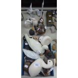 LLADRO MODEL OF A GOOSE TAKING FLIGHT, a/f, NAO MODEL OF THREE GEESE, AND A COLLECTION OF BIRD