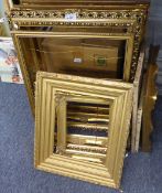 EIGHT GILT PICTURE FRAMES AND THREE PICTURES VARIOUS